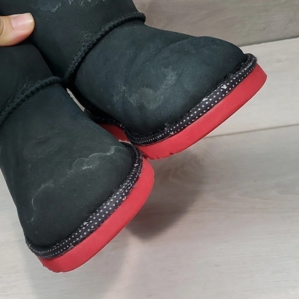 DisneyvUgg Australia Kids Girls Mini Limit  Leather boots sheepskin shoes 1